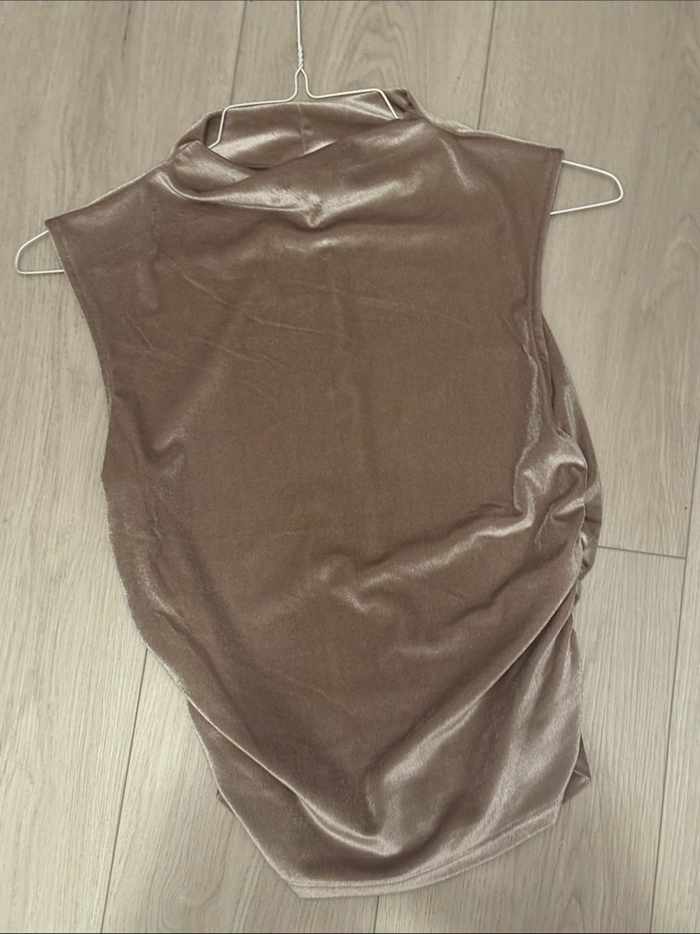 a new day Brown Velvet Sleeveless Mock Neck Top